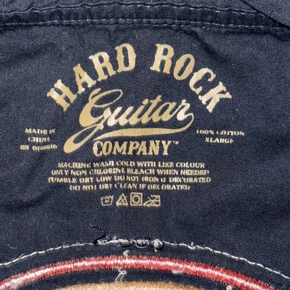 Hard Rock Guitar Company Embroidered Short Sleeve Button Down Shirt SZ XL - Picture 9 of 10